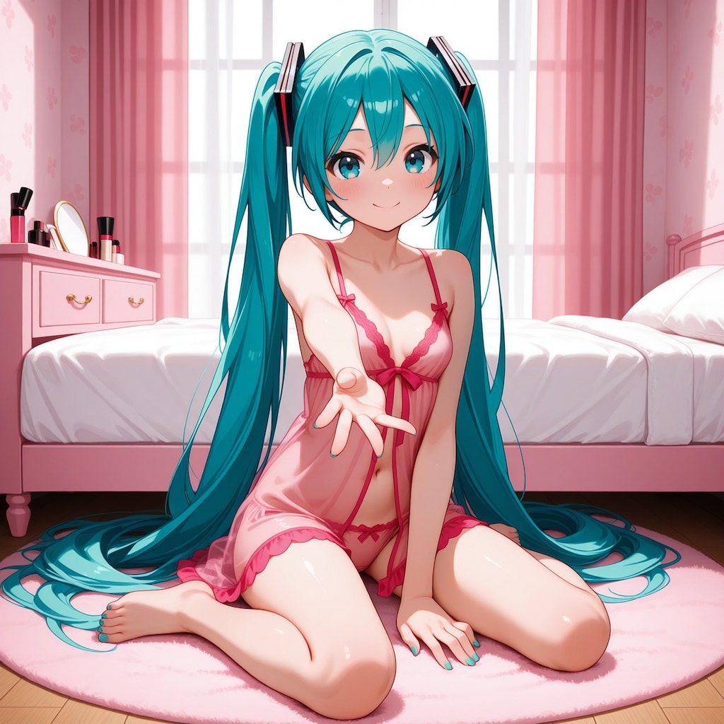初音ミク【ベビードール】3 座りポーズ