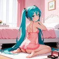 初音ミク【ベビードール】3 座りポーズ 10枚目