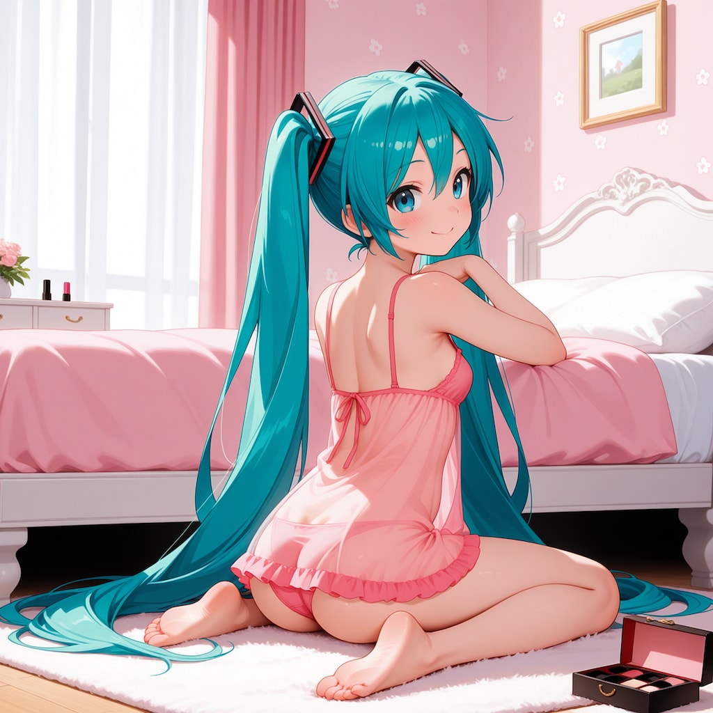 初音ミク【ベビードール】3 座りポーズ
