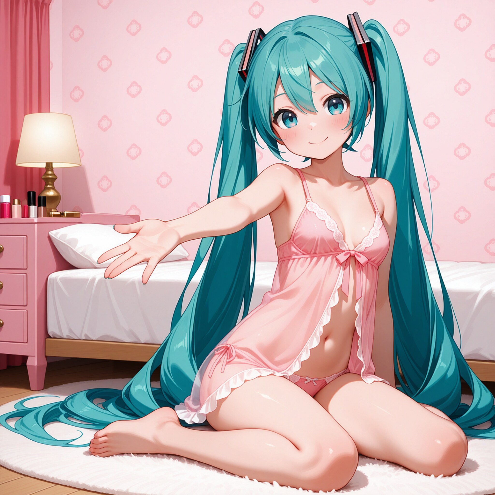 初音ミク【ベビードール】3 座りポーズ