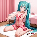 初音ミク【ベビードール】3 座りポーズ 7枚目
