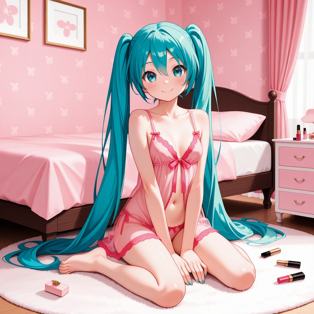 初音ミク【ベビードール】3 座りポーズ