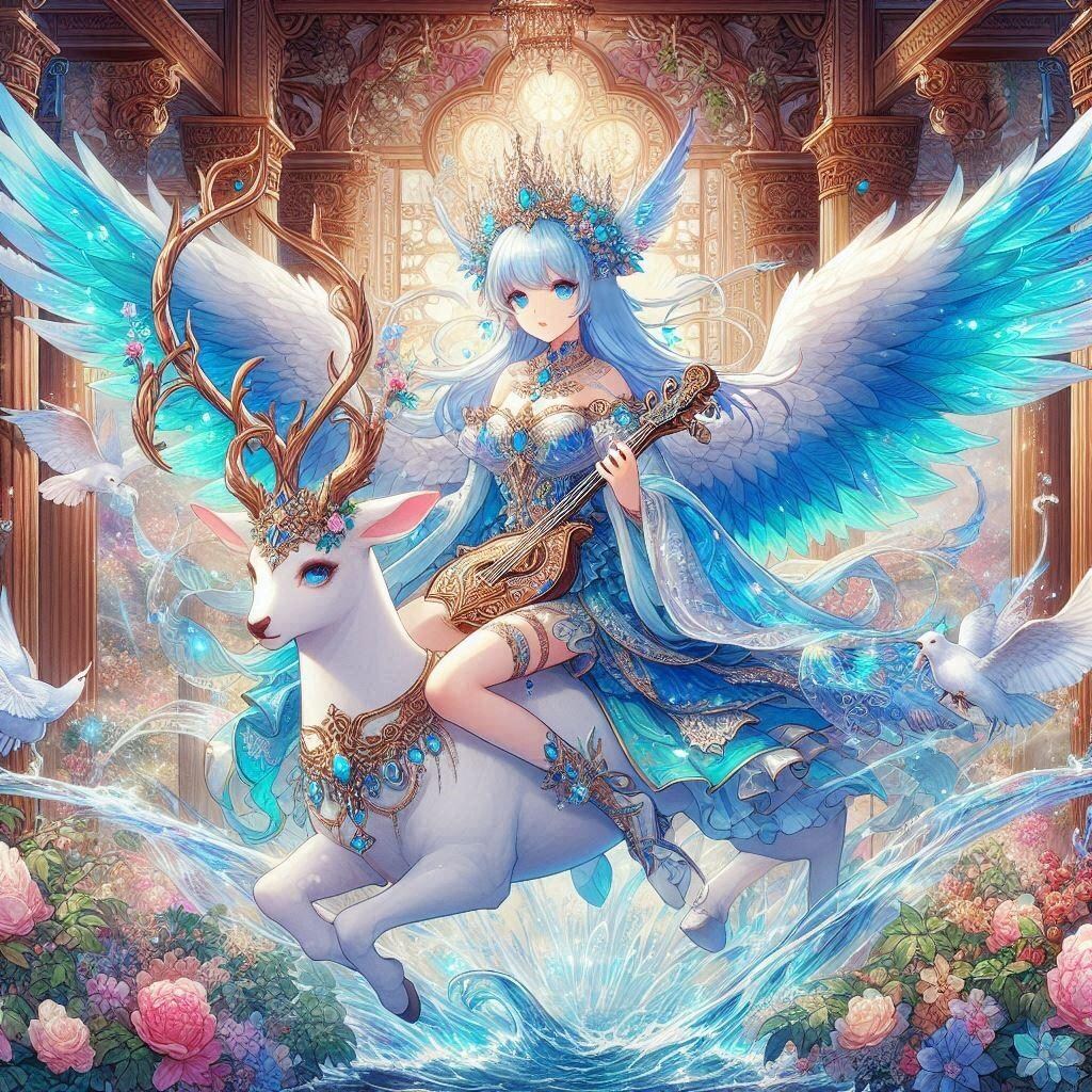 Concerto by the Blue saint lady of Light Wings and the Holy deer.