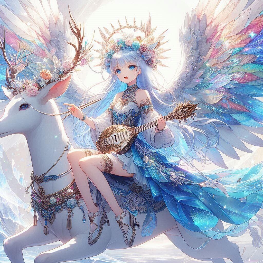 Concerto by the Blue saint lady of Light Wings and the Holy deer.