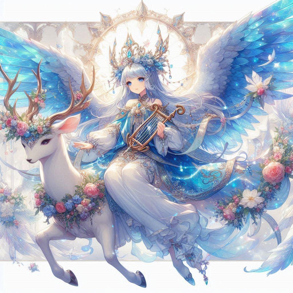Concerto by the Blue saint lady of Light Wings and the Holy deer.