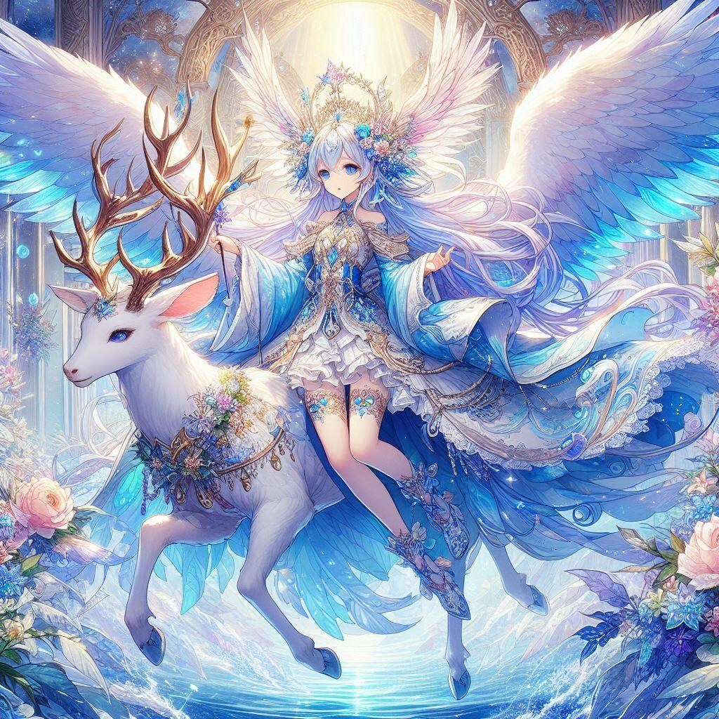 Concerto by the Blue saint lady of Light Wings and the Holy deer.