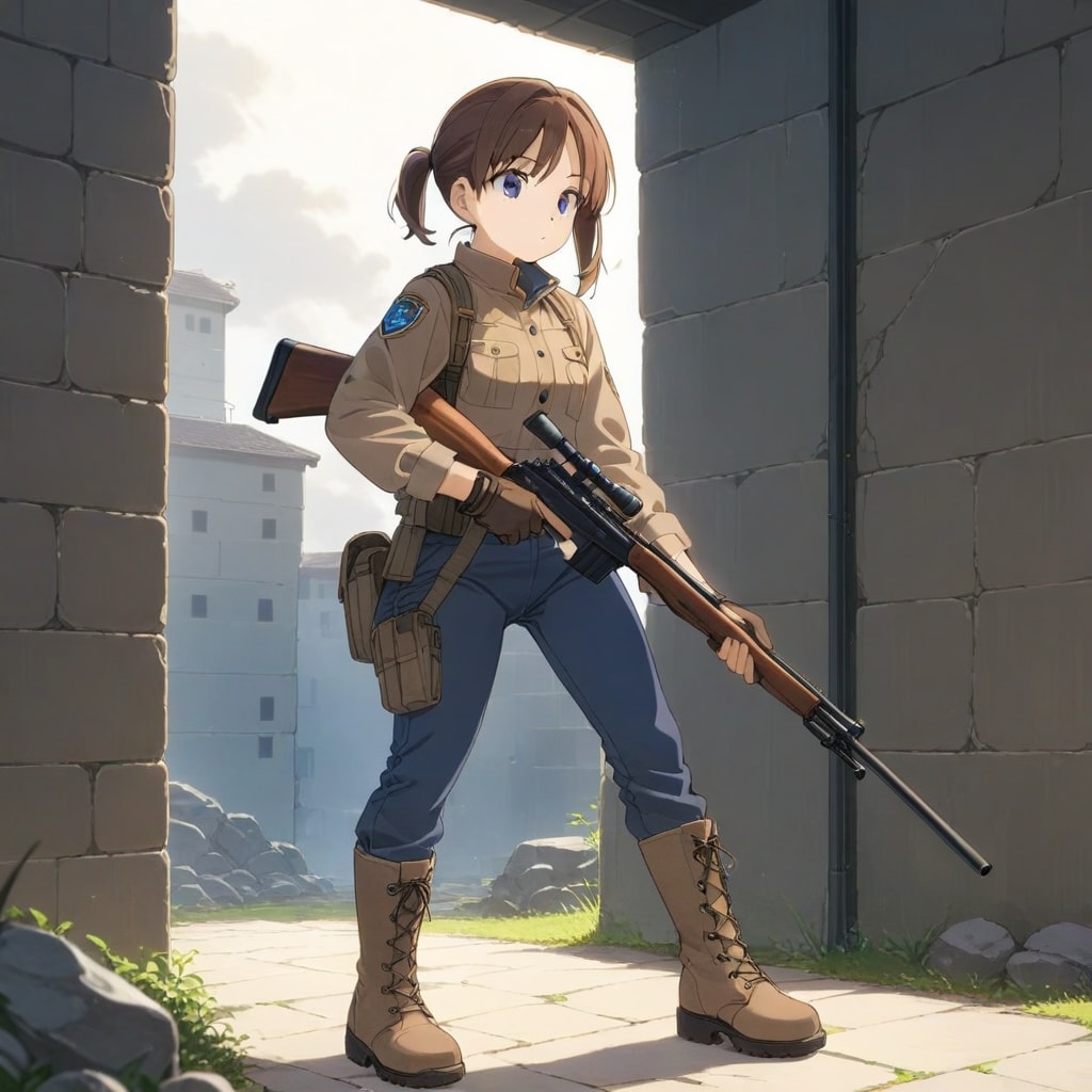 スナイパーライフルと女子 | の人気AIイラスト・グラビア