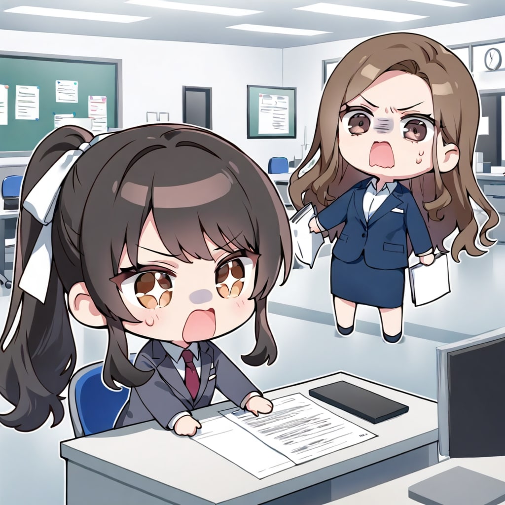 一生懸命な新入社員だけどミス…先輩は残業確定… | の人気AIイラスト・グラビア