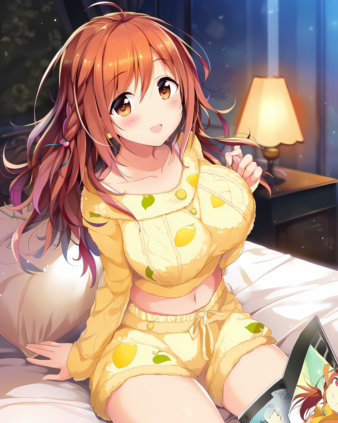 🍋レモン柄ルームウェア✨ノノカちゃんのおやすみ | の人気AIイラスト・グラビア