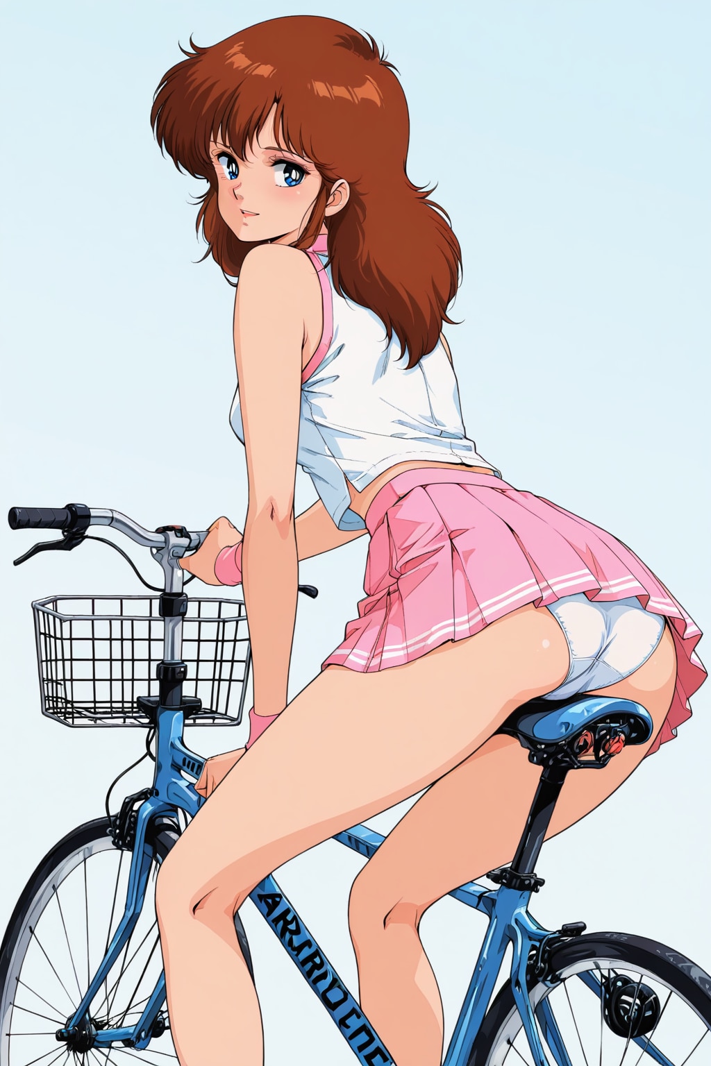 テニスウェアで自転車_APRICOT