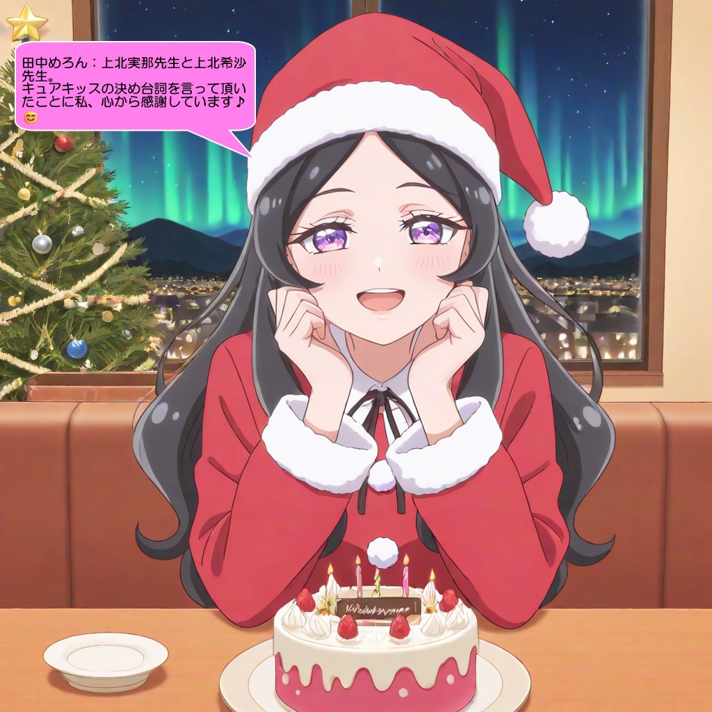 田中めろん、クリスマスケーキで誕生日を祝ってもらう