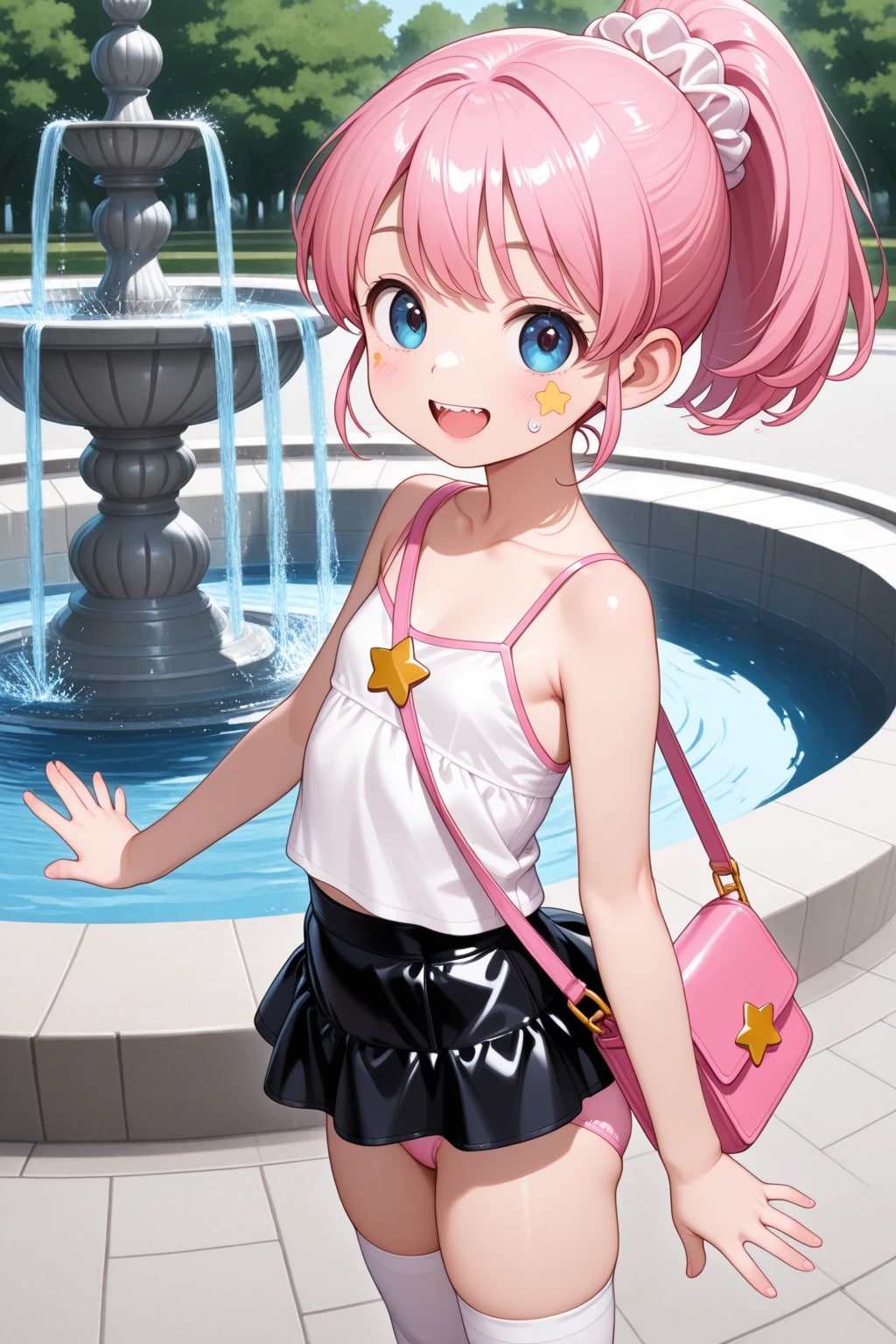 ピンクのポニーテールの女の子、モモイちやん