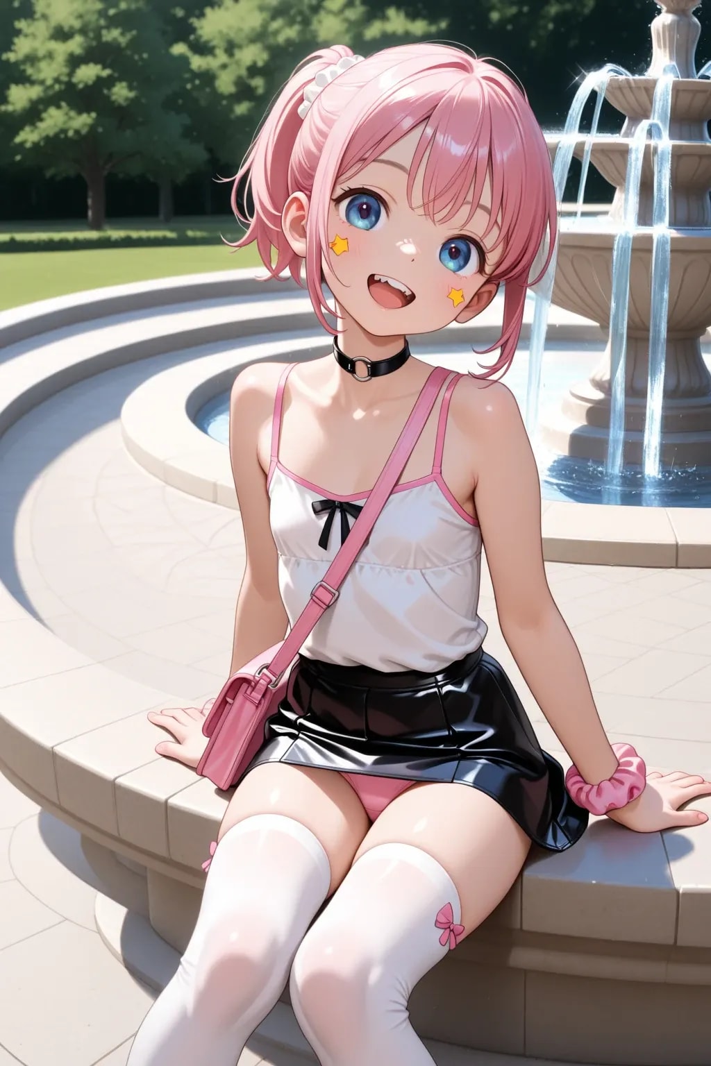 ピンクのポニーテールの女の子、モモイちやん