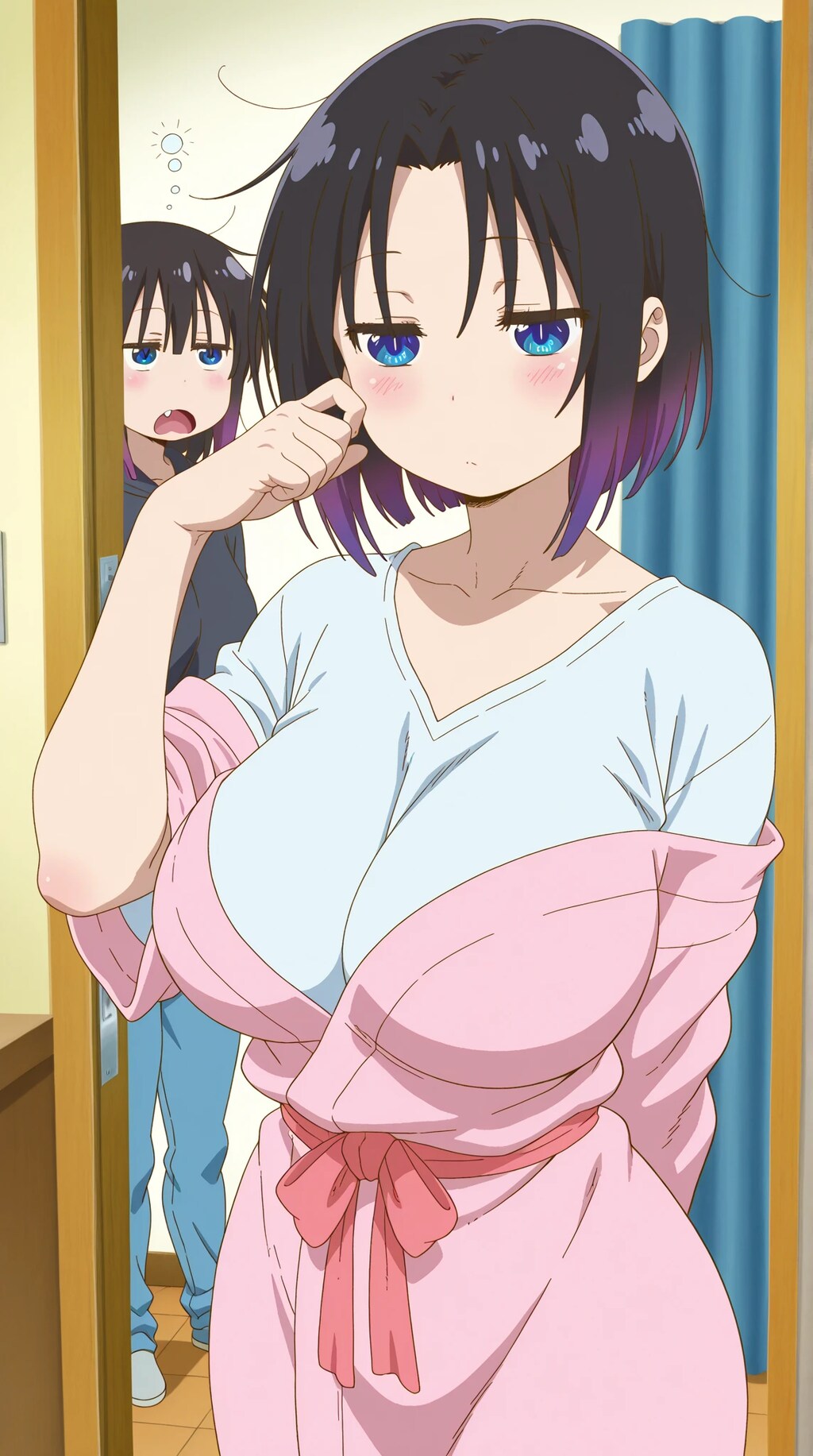 小林さんちのメイドラゴン　エルマ　🐲　寝ぼけまなこ！