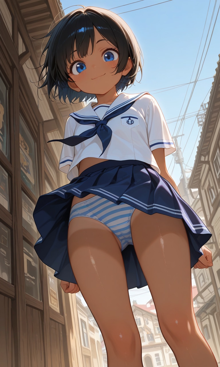 ショートヘアの黒髪少女