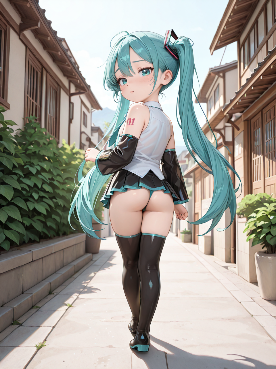 歩くボーカロイドを後ろから動画