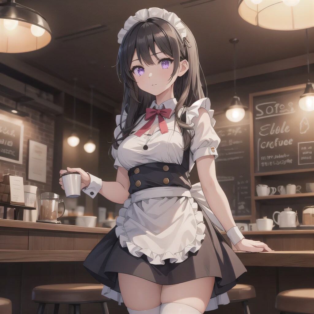 黒髪ロングでカフェの少女１６