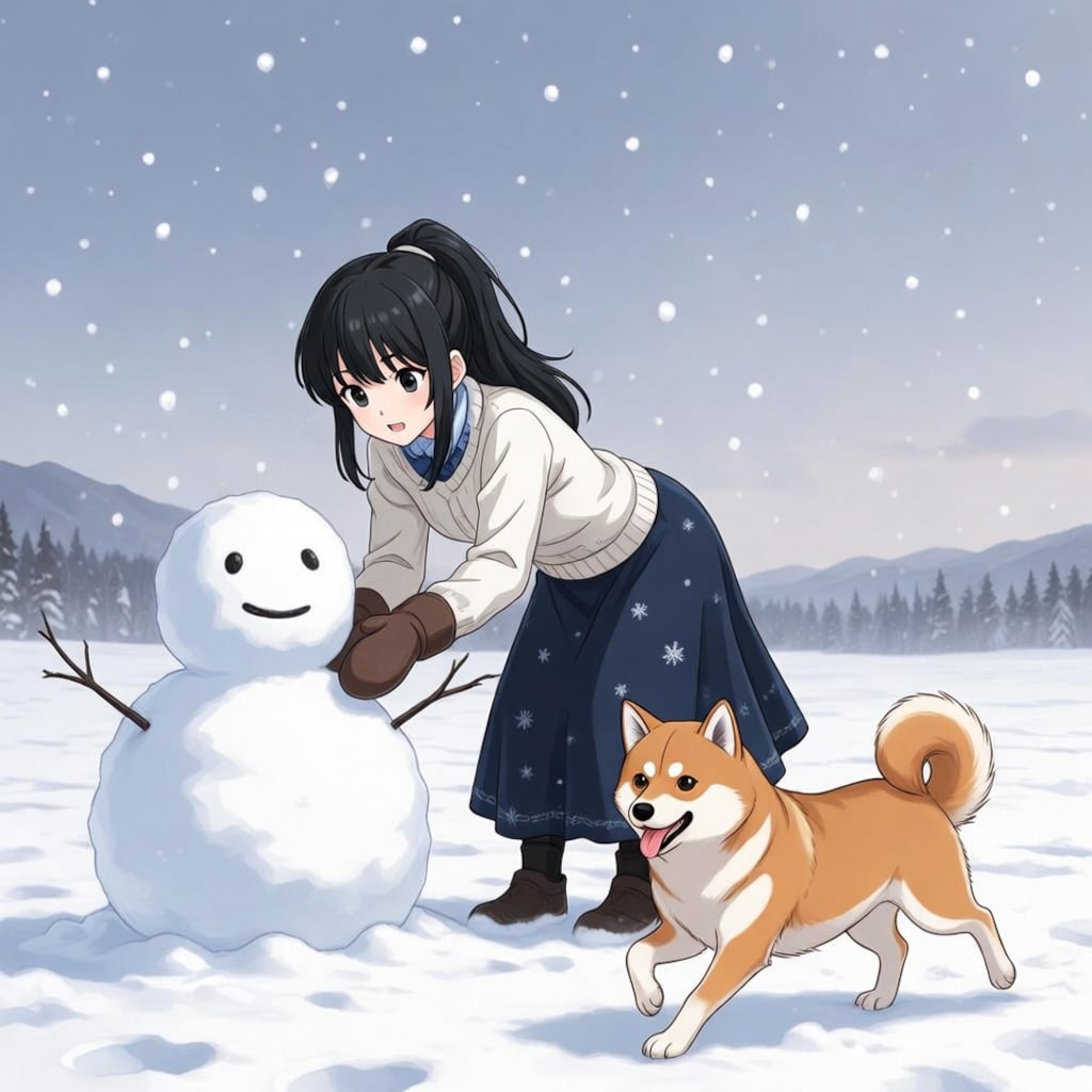 雪だるまと少女