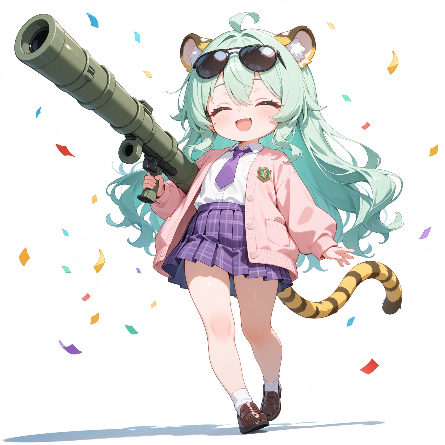 紙吹雪バズーカーで祝福