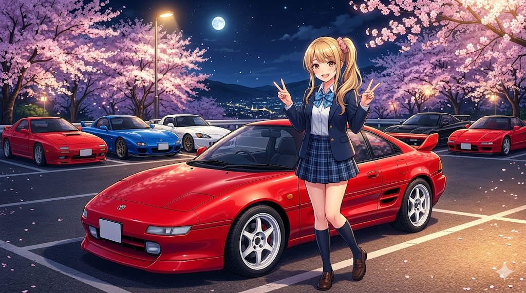 MR2と夜桜 | の人気AIイラスト・グラビア