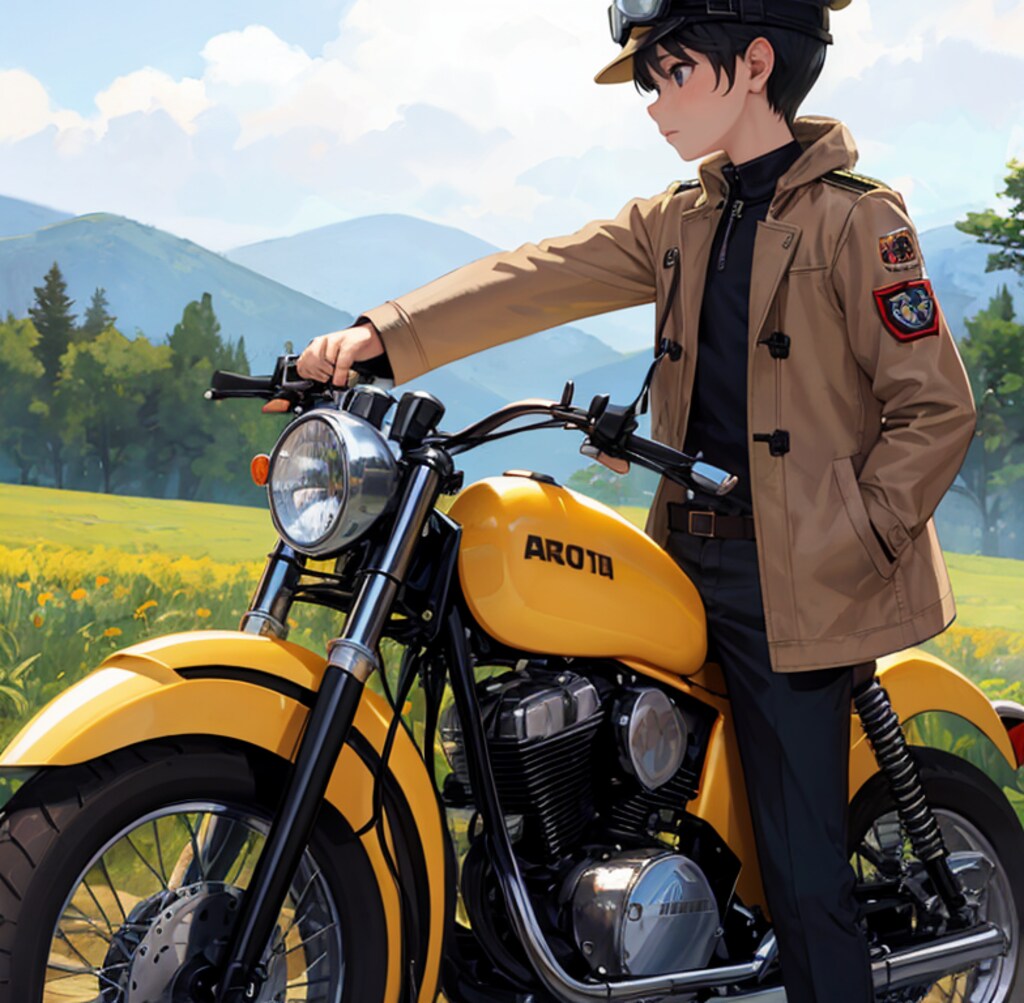 バイクにのった少年