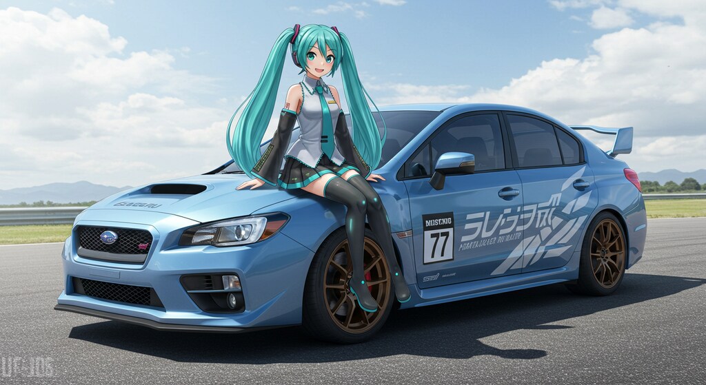 スバルWRXと初音ミク