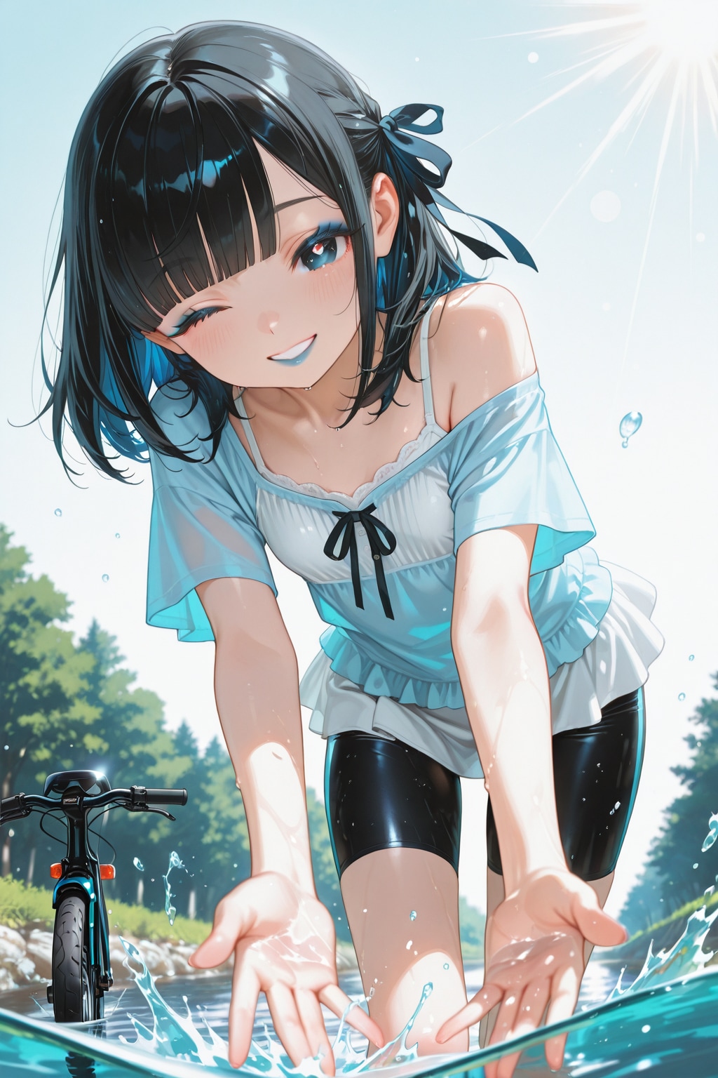 それぇ〜❤️えへへ❤️冷たくて気持ちいいね❤️