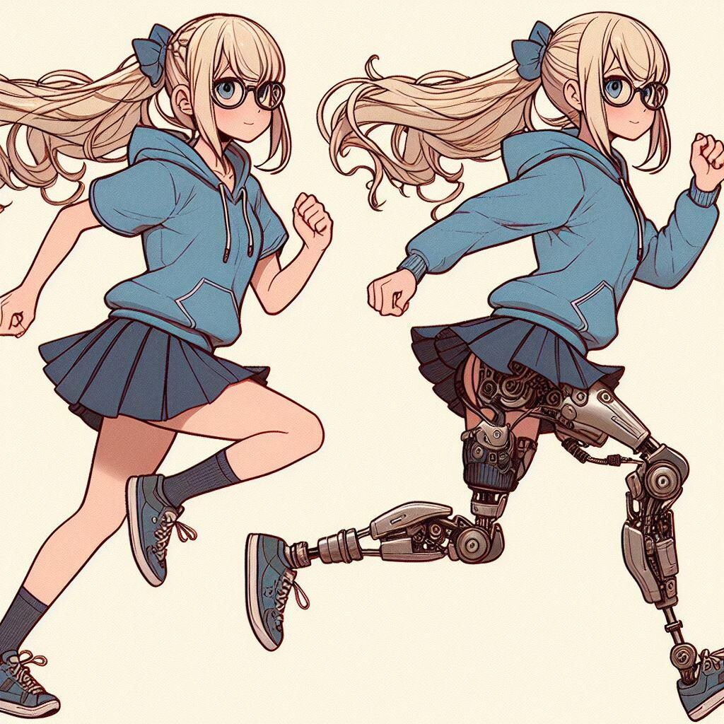 義足の女子校生