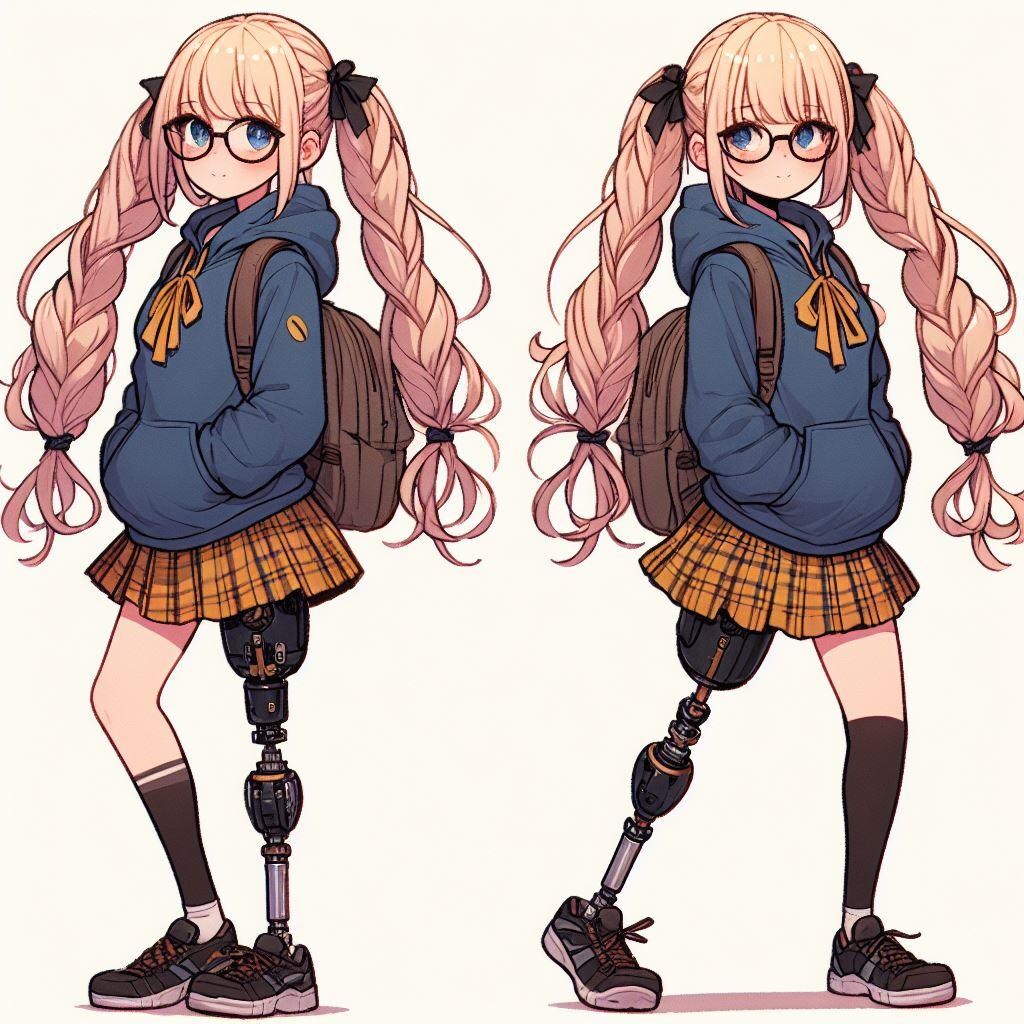 義足の女子校生