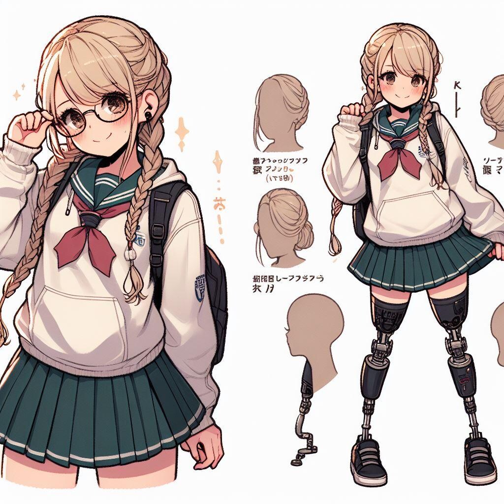 義足の女子校生