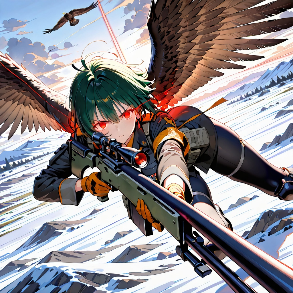 🦅【第17王女 レン・フユカ副官】鷹の目のスナイパー 「誇り高き統合の尖兵」レティ | の人気AIイラスト・グラビア