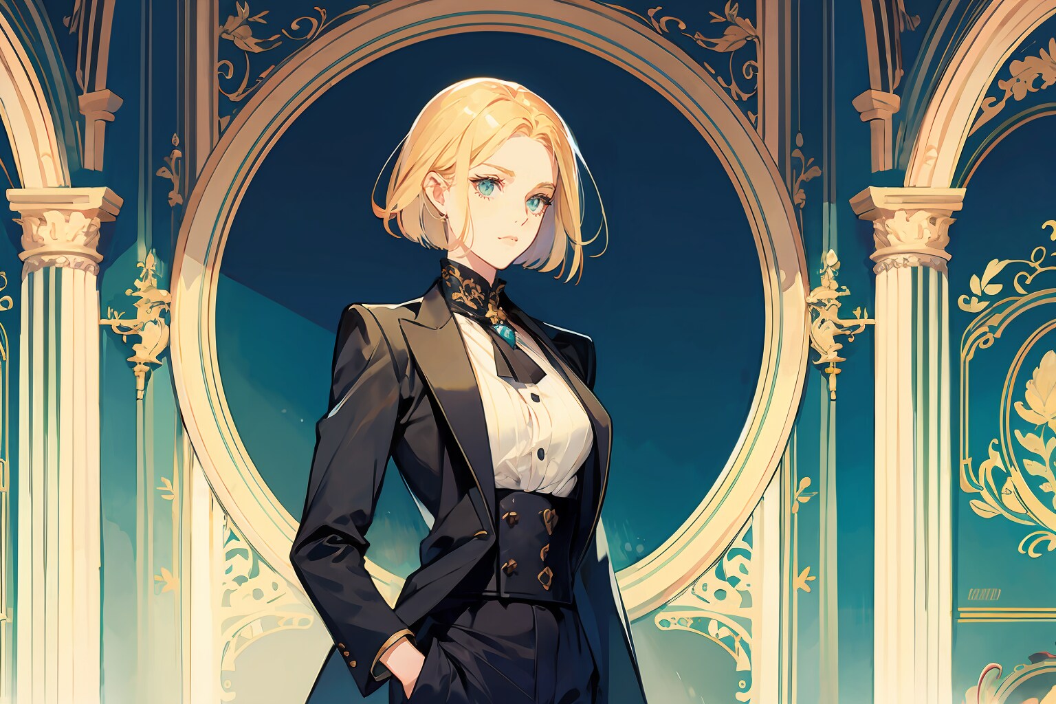 男装令嬢 | の人気AIイラスト・グラビア