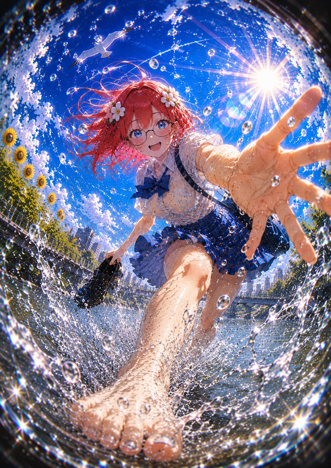 裸足で駆ける、夏の川遊び