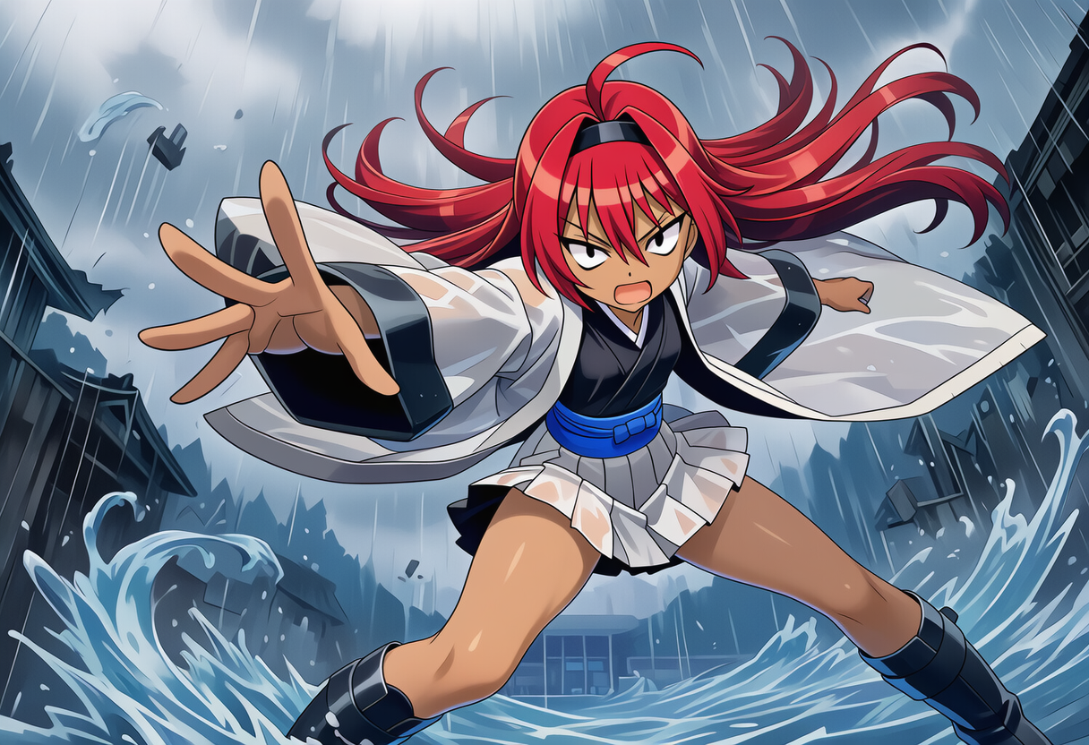 妖術で嵐を呼ぶ月羽 | の人気AIイラスト・グラビア