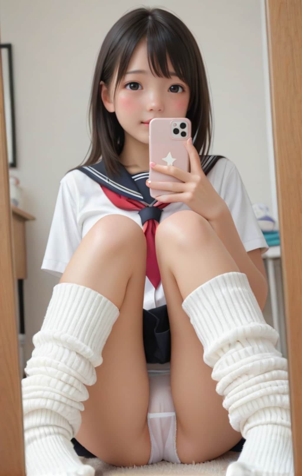 今日のパンツを彼氏に送る女子