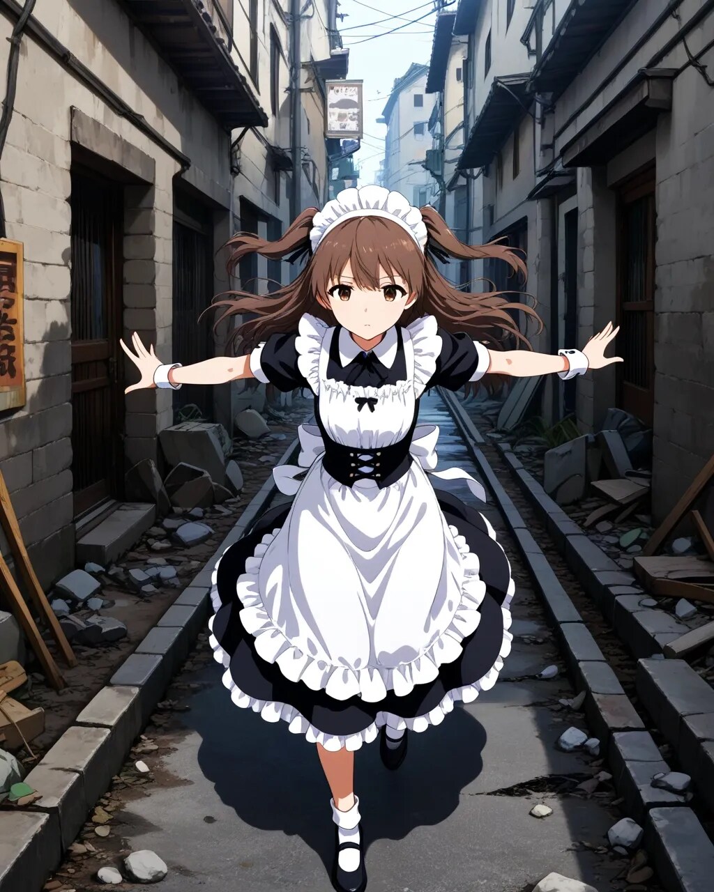 ひたすら走るメイドさん