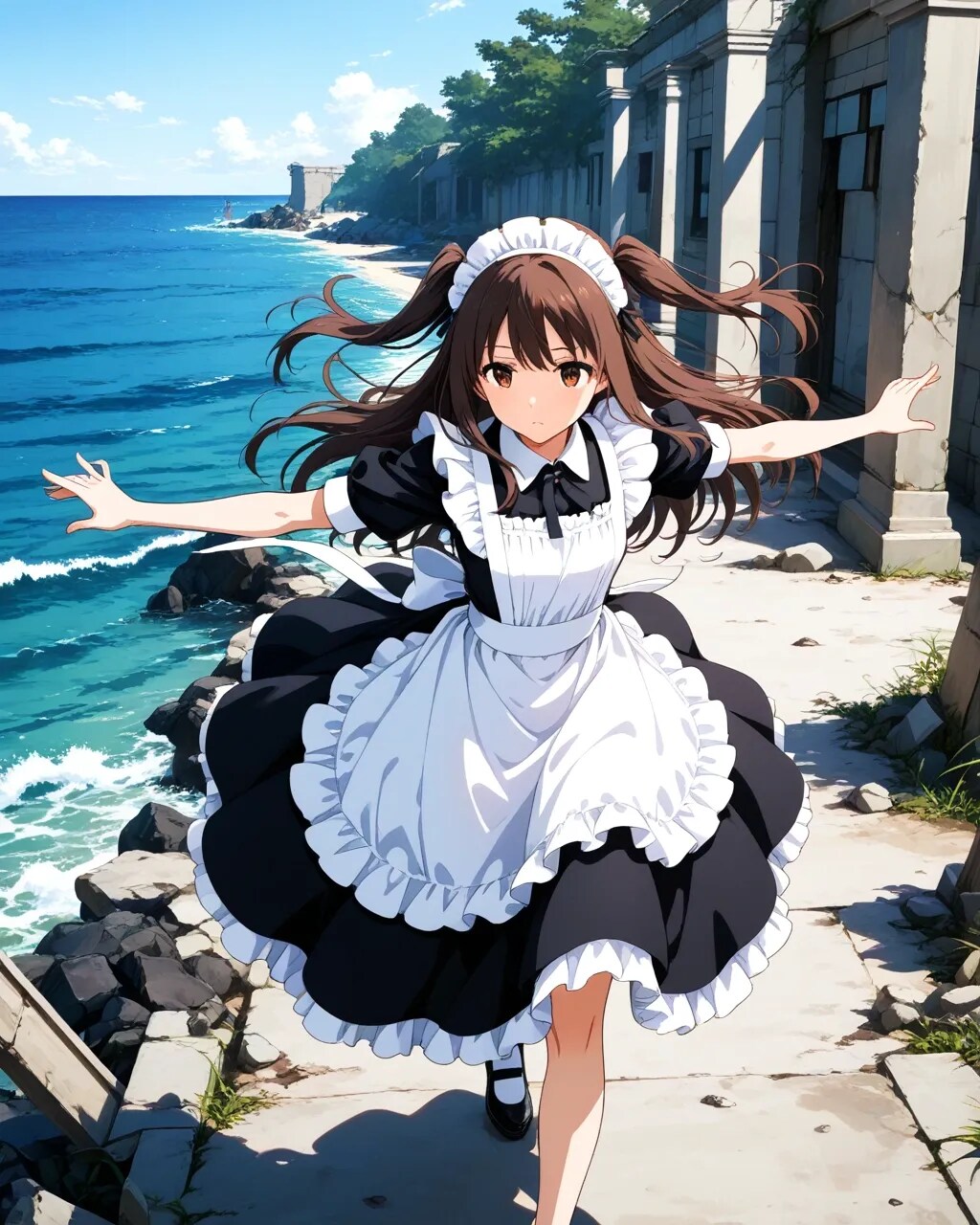 ひたすら走るメイドさん