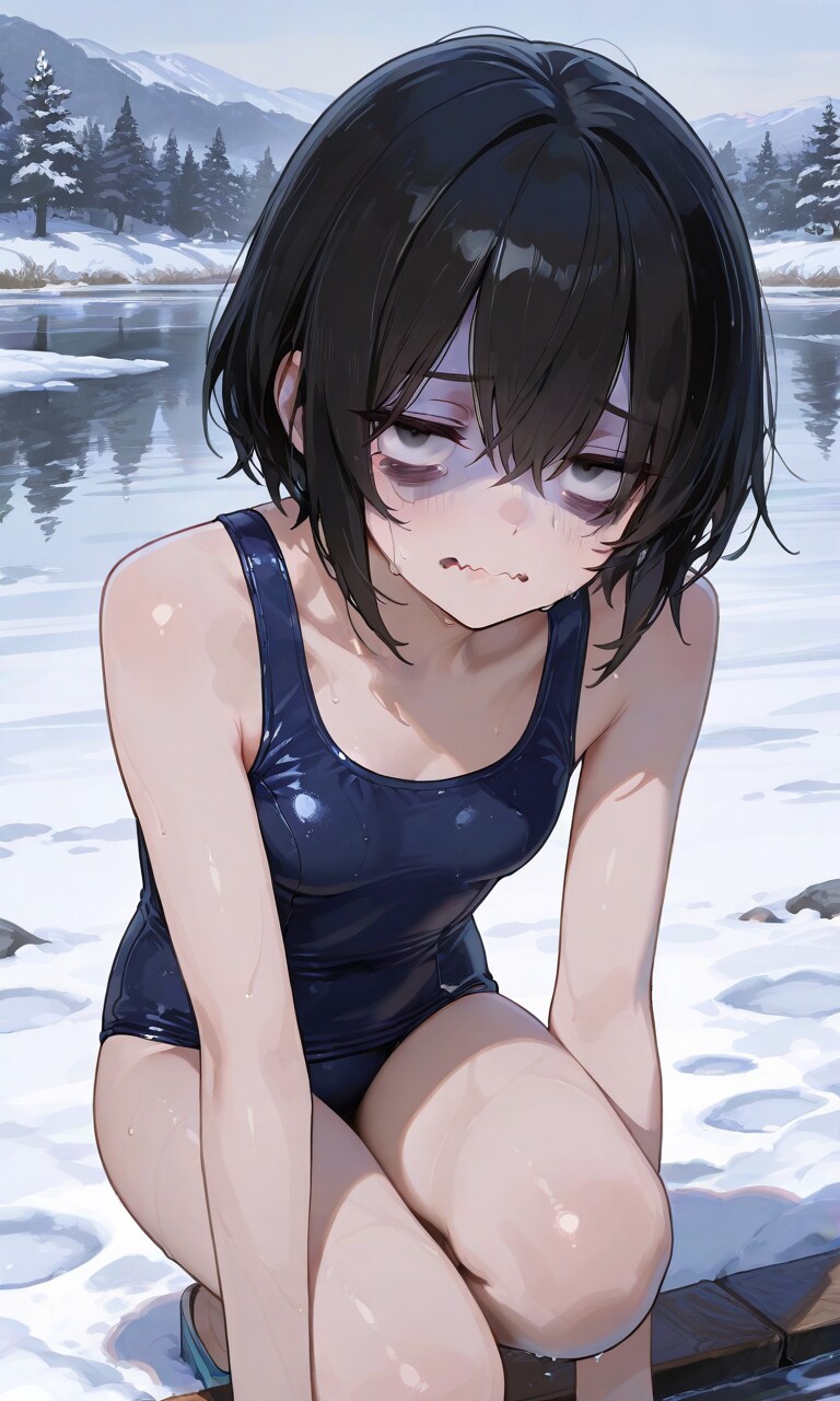 に…兄ちゃん…今の季節は湖になんて入れないよぅ…