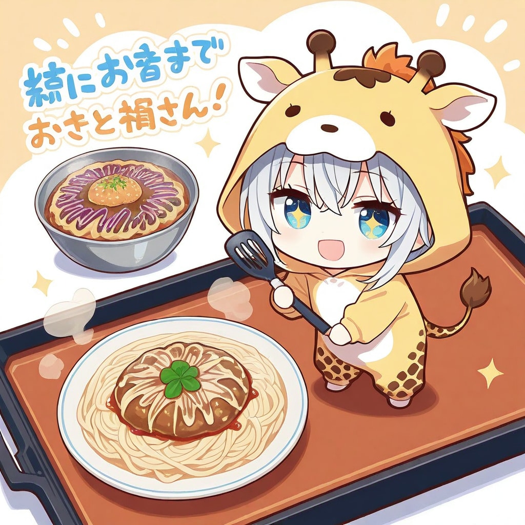 コナモンの日のキリン着ぐるみちび子ちゃん