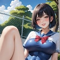 グラビアアイドル　セーラースク水撮影バージョン。 5枚目