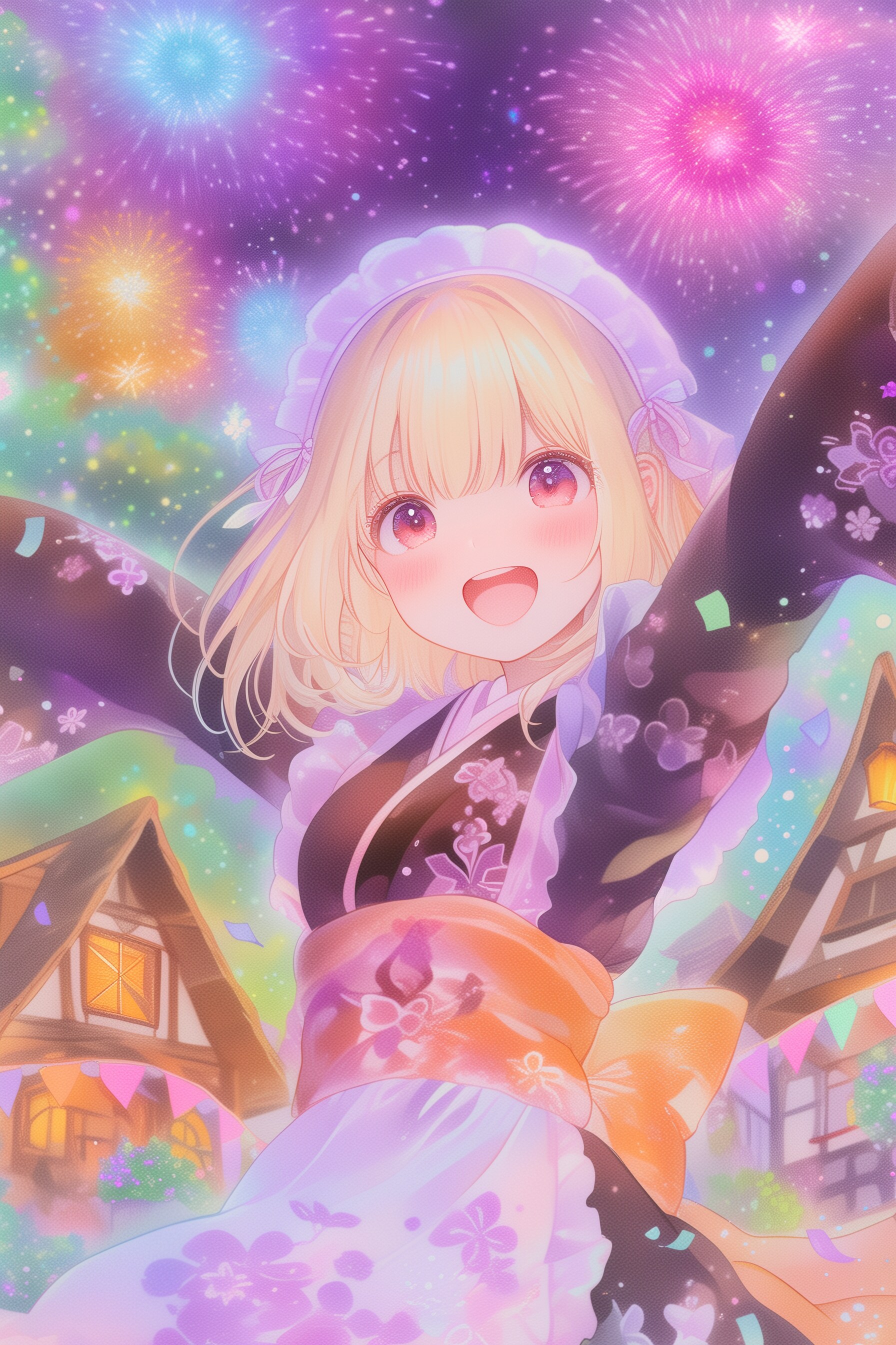 メイドさんと花火