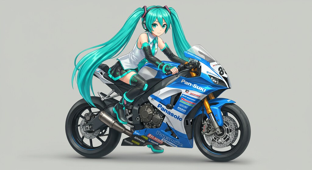 初音ミクとPanasonicカラースズキ隼