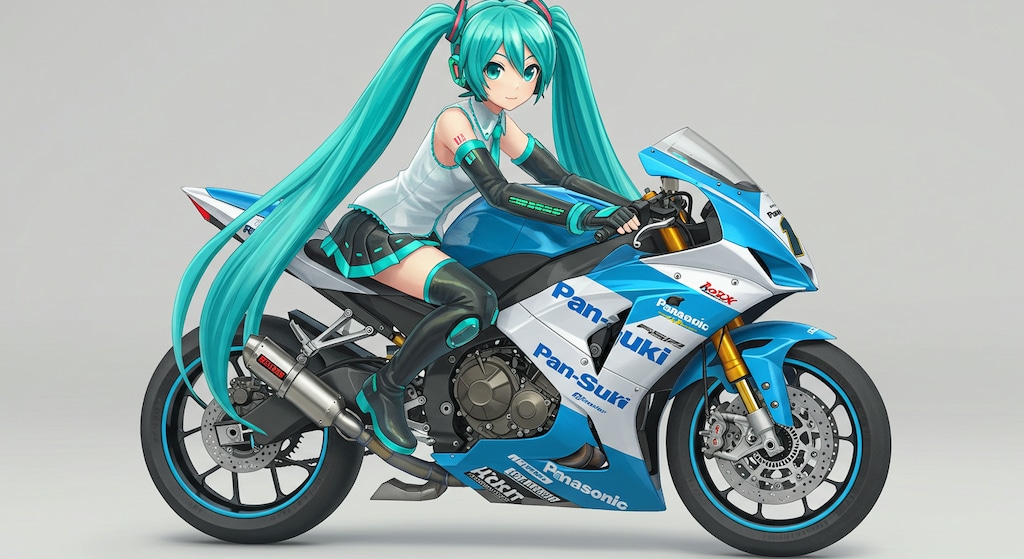 初音ミクとPanasonicカラースズキ隼