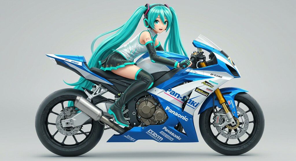 初音ミクとPanasonicカラースズキ隼