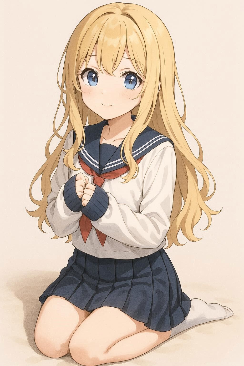 萌え袖から離れていく様子