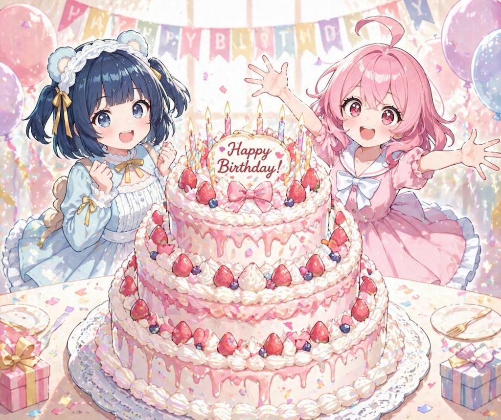 ウチの娘【春組】のお誕生日ケーキ