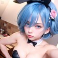 エチエチバニーコスのレムコスプレイヤーちゃん💕 2枚目