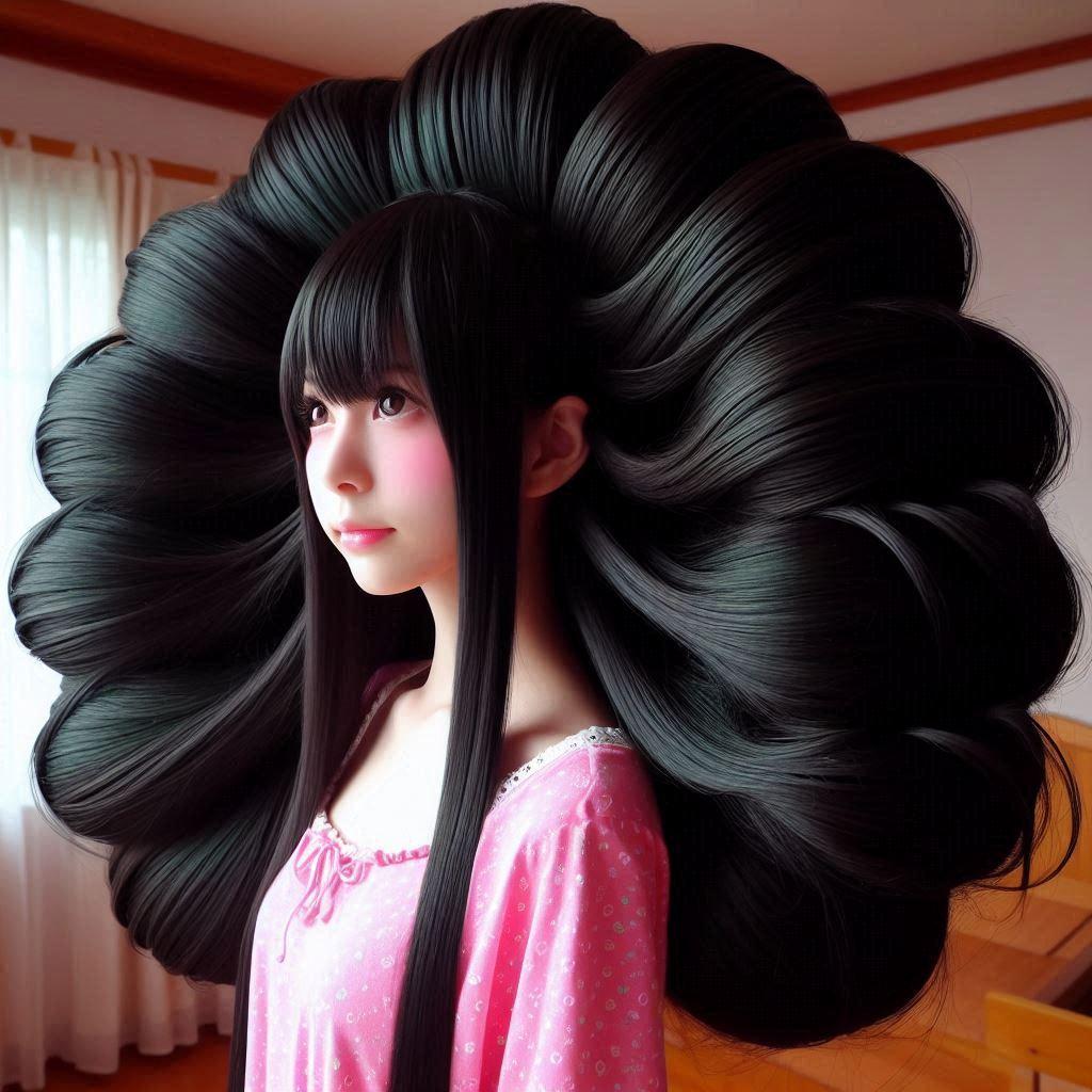 艶やかな黒髪 | の人気AIイラスト・グラビア