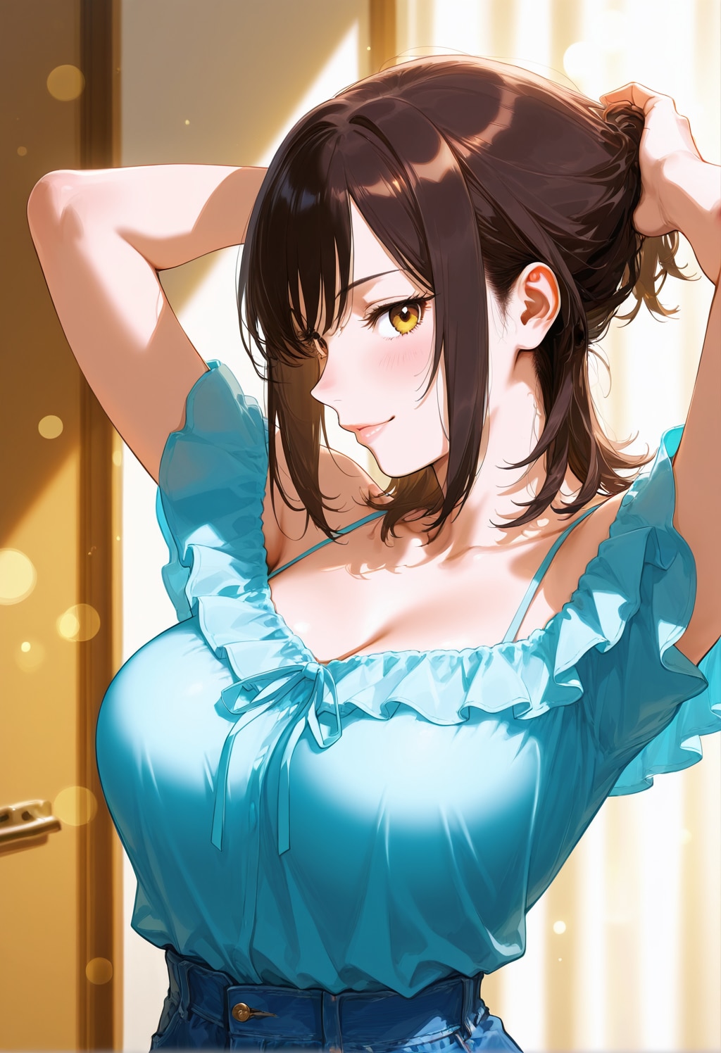 髪を結ぶ仕草フェチなんです！