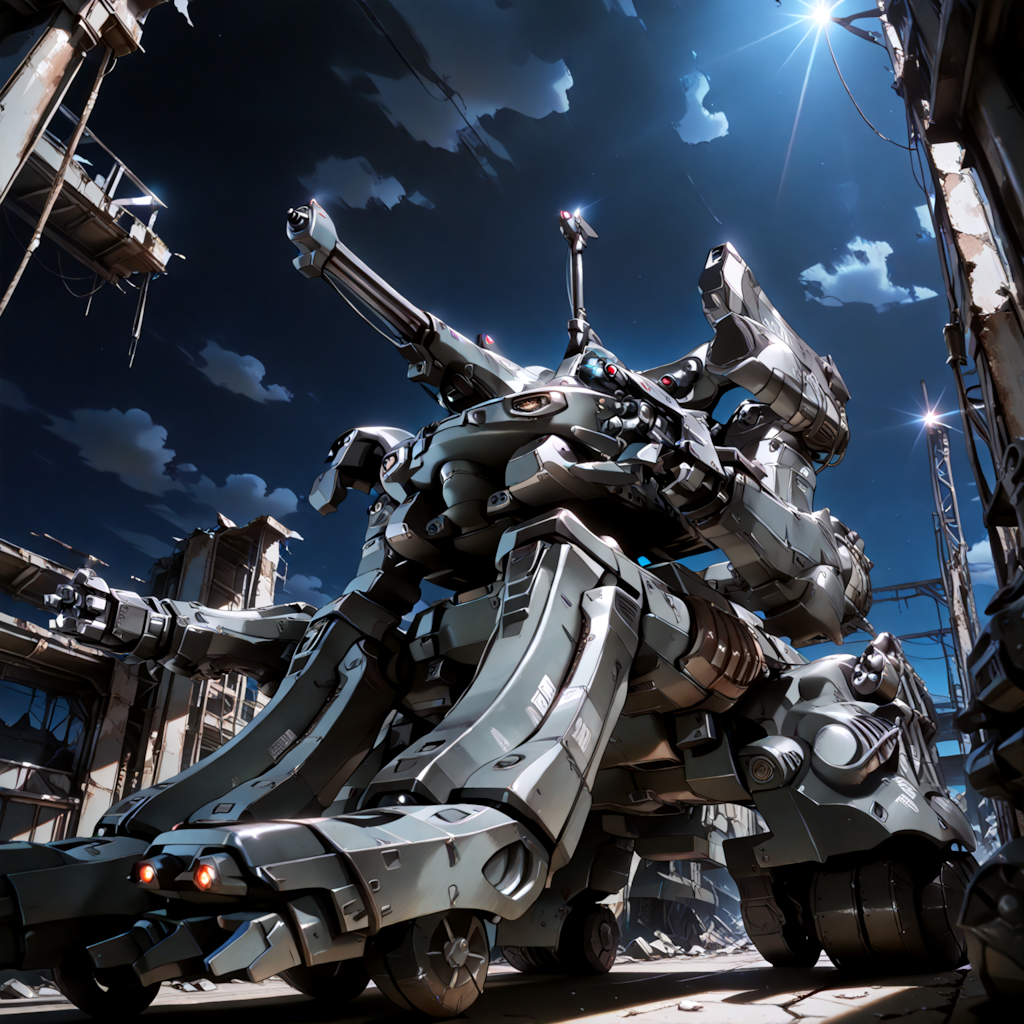 車輪で走る多脚戦闘ロボ